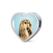 Load image into Gallery viewer, Afghan Hound Dog Print Heart Charm Leather Bracelet-Free Shipping