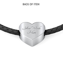Load image into Gallery viewer, Afghan Hound Dog Print Heart Charm Leather Bracelet-Free Shipping