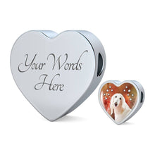Load image into Gallery viewer, Afghan Hound Dog Print Heart Charm Steel Bracelet-Free Shipping
