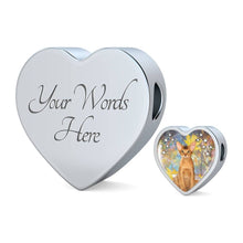 Load image into Gallery viewer, Abyssinian Cat Print Heart Charm Steel Bracelet-Free Shipping