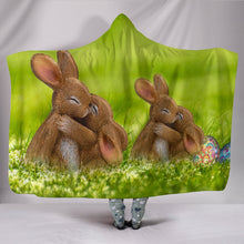 Load image into Gallery viewer, Cute Easter Bunny Print Hooded Blanket-Free Shipping