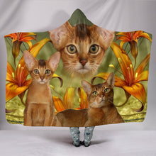 Load image into Gallery viewer, Cute Abyssinian Cat Print Hooded Blanket-Free Shipping