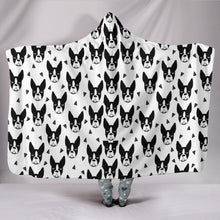 Load image into Gallery viewer, Boston Terrier Pattern Print Hooded Blanket-Free Shipping-Limited Edition