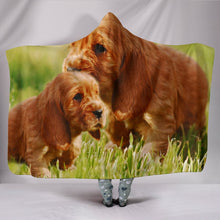 Load image into Gallery viewer, Cute Cocker Spaniel Puppy Print Hooded Blanket-Free Shipping
