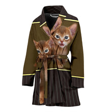 Load image into Gallery viewer, Abyssinian Cat Print Women's Bath Robe-Free Shipping