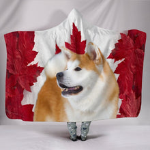 Load image into Gallery viewer, Cute Akita Dog Print Hooded Blanket-Free Shipping