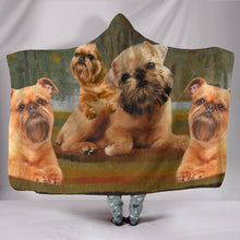 Load image into Gallery viewer, Brussels Griffon family Print Hooded Blanket-Free Shipping