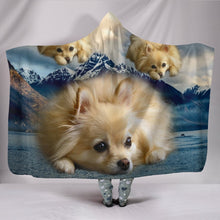 Load image into Gallery viewer, Cute Pomeranian Puppy Print Hooded Blanket-Free Shipping