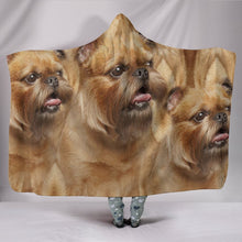 Load image into Gallery viewer, Brussels Griffon Dog Print Hooded Blanket-Free Shipping
