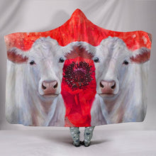 Load image into Gallery viewer, Charolais Cattle Print Hooded Blanket-Free Shipping