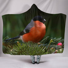 Load image into Gallery viewer, BullFinch Bird Print Hooded Blanket-Free Shipping