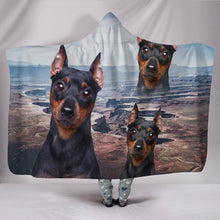 Load image into Gallery viewer, Cute Miniature Pinscher Print Hooded Blanket-Free Shipping