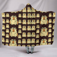 Load image into Gallery viewer, Bulldog Pattern Print Hooded Blanket-Free Shipping
