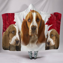 Load image into Gallery viewer, Cute Basset Hound Print Hooded Blanket-Free Shipping