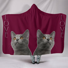 Load image into Gallery viewer, Chartreux Cat Print Hooded Blanket-Free Shipping