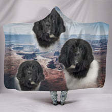 Load image into Gallery viewer, Cute Newfoundland Dog Print Hooded Blanket-Free Shipping