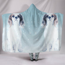 Load image into Gallery viewer, Caveliar King Charles Spaniel Snow Art Print Hooded Blanket-Free Shipping