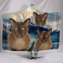 Load image into Gallery viewer, Cute Burmese Cat Print Hooded Blanket-Free Shipping