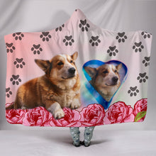 Load image into Gallery viewer, Cardigan Welsh Corgi Paws Print Hooded Blanket-Free Shipping
