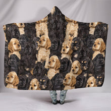 Load image into Gallery viewer, Cocker Spaniel In Lots Print Hooded Blanket-Free Shipping