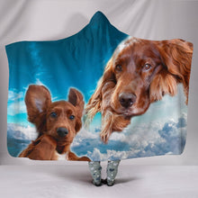 Load image into Gallery viewer, Cute Irish Setter Dog Print Hooded Blanket-Free Shipping