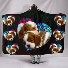 Load image into Gallery viewer, Caveliar King Charles Spaniel Dog In Heart Print Hooded Blanket-Free Shipping