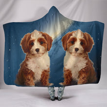 Load image into Gallery viewer, Cute Cavapoo Puppy Print Hooded Blanket-Free Shipping