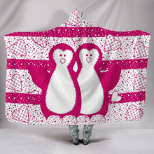 Load image into Gallery viewer, Cute Penguin Love Print Hooded Blanket-Free Shipping
