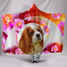 Load image into Gallery viewer, Cavalier King Charles Spaniel Floral Print Hooded Blanket-Free Shipping