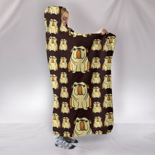 Load image into Gallery viewer, Bulldog Pattern Print Hooded Blanket-Free Shipping