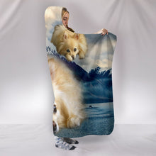 Load image into Gallery viewer, Cute Pomeranian Puppy Print Hooded Blanket-Free Shipping