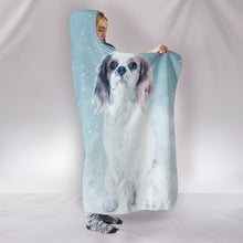 Load image into Gallery viewer, Caveliar King Charles Spaniel Snow Art Print Hooded Blanket-Free Shipping