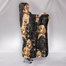 Load image into Gallery viewer, Cocker Spaniel In Lots Print Hooded Blanket-Free Shipping