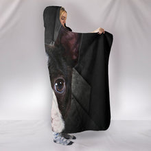 Load image into Gallery viewer, Boston Terrier On Black Print Hooded Blanket-Free Shipping