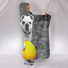 Load image into Gallery viewer, Bulldog Black And White Print Hooded Blanket-Free Shipping