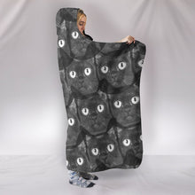 Load image into Gallery viewer, Cats Eyes Print Hooded Blanket-Free Shipping