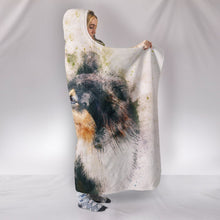 Load image into Gallery viewer, Collie Dog Love Art Print Hooded Blanket-Free Shipping