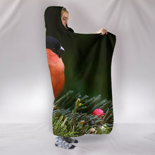 Load image into Gallery viewer, BullFinch Bird Print Hooded Blanket-Free Shipping