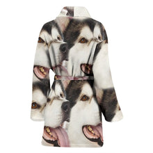 Load image into Gallery viewer, Alaskan Malamute Patterns Print Women's Bath Robe-Free Shipping