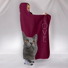 Load image into Gallery viewer, Chartreux Cat Print Hooded Blanket-Free Shipping