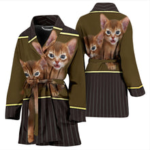 Load image into Gallery viewer, Abyssinian Cat Print Women's Bath Robe-Free Shipping