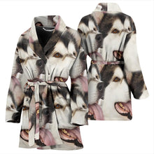Load image into Gallery viewer, Alaskan Malamute Patterns Print Women's Bath Robe-Free Shipping